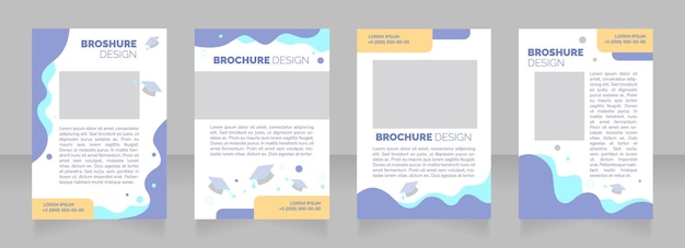 Asistencia para estudiantes internacionales Diseño de diseño de folleto en blanco Conjunto de plantillas de póster vertical con espacio de copia vacío para texto Colección de informes corporativos prefabricados Páginas de papel de volante editables