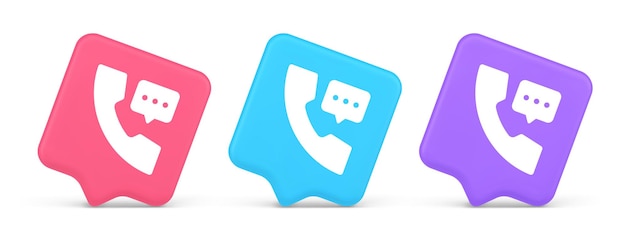 Asistencia en línea de ayuda chat consulta telefónica botón de soporte al cliente icono realista en 3D