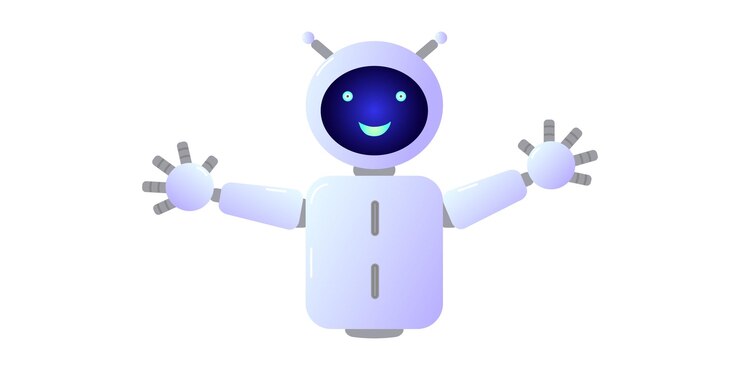 Vector el asistente de chatbot forma un robot con ai 3d