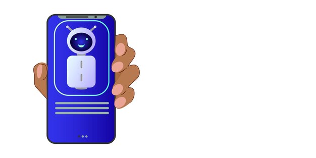 El asistente de chatbot forma un robot con AI 3D