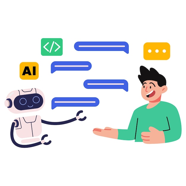 Vector asistente de chatbot de inteligencia artificial