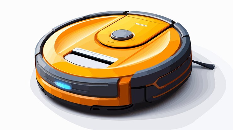 Vector asistente inteligente robot aspirador para la limpieza en seco