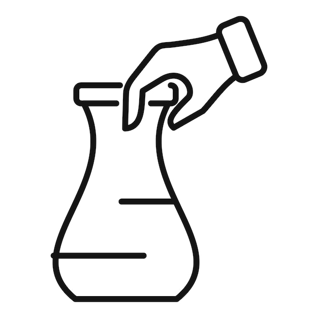 Asistente de laboratorio con la mano sosteniendo el icono del vaso