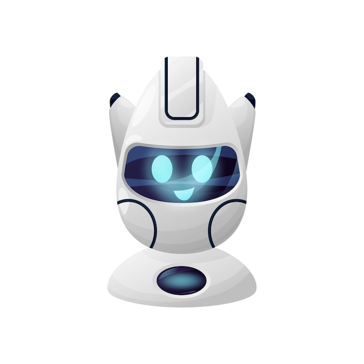 Vector asistente de robot divertido de bot de chat de consultor en línea