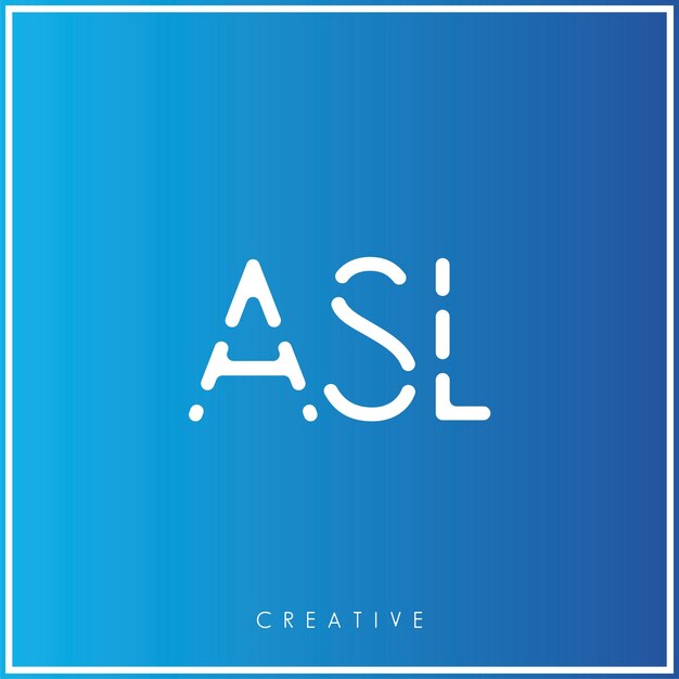 ASL Creative Vector Latter Diseño de logotipo Mínimo Logotipo Latter Ilustración vectorial premium Monograma