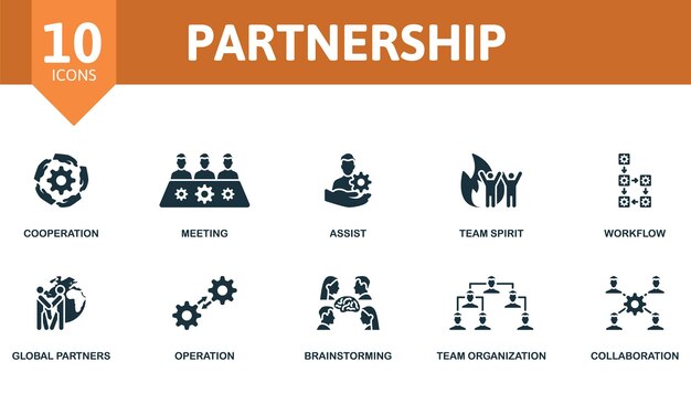 Asociación establece iconos creativos asistencia para reunión de cooperación