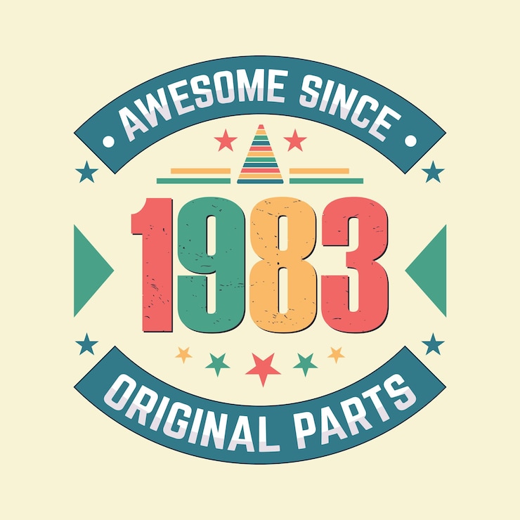Vector asombroso desde 1983 piezas originales vintage retro diseño de celebración de cumpleaños