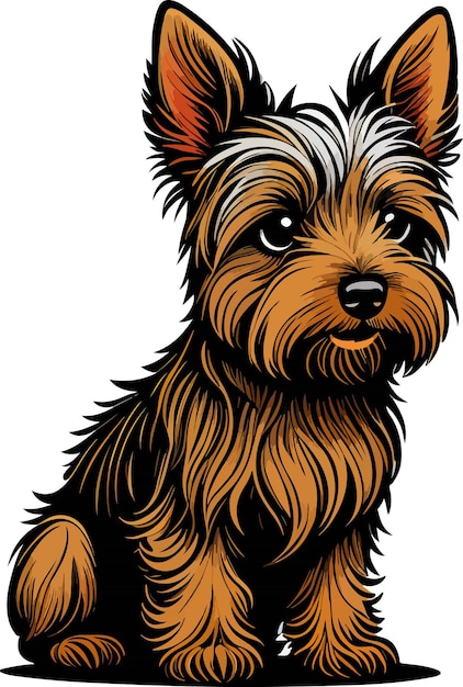 Asombroso y encantador cachorro de terrier de arte vectorial