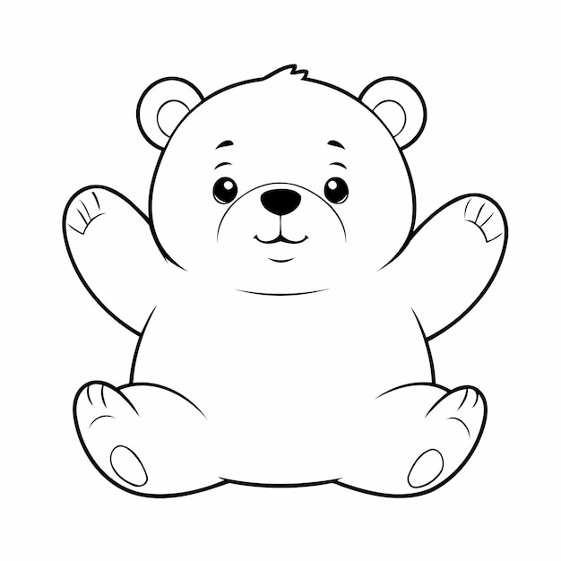 Vector asombroso oso dibujado a mano para un niño pequeño