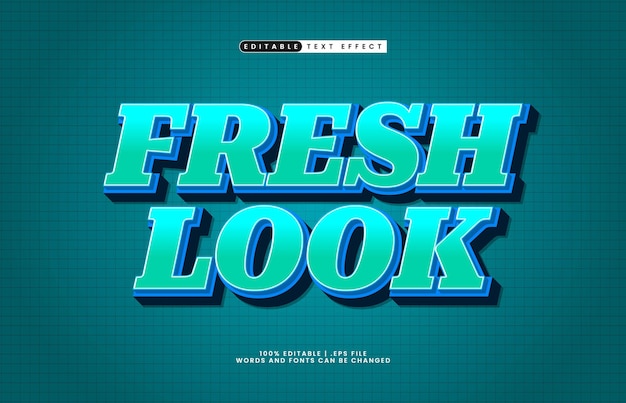 aspecto fresco efecto de texto editable con un estilo de texto simple y moderno