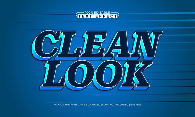 aspecto limpio efecto de texto editable con un estilo de texto simple y moderno