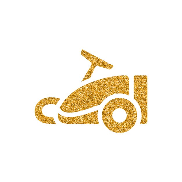 Aspiradora icono oro brillo textura vector ilustración
