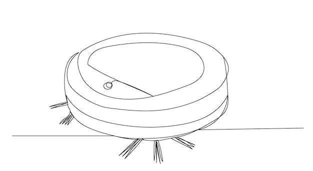 Una aspiradora robot de dibujo de línea continua