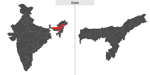 Assam mapa estado de la India