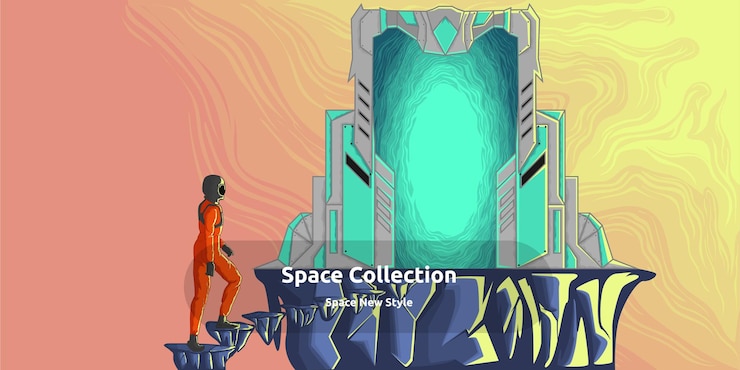 Vector astro ir a otra dimensión