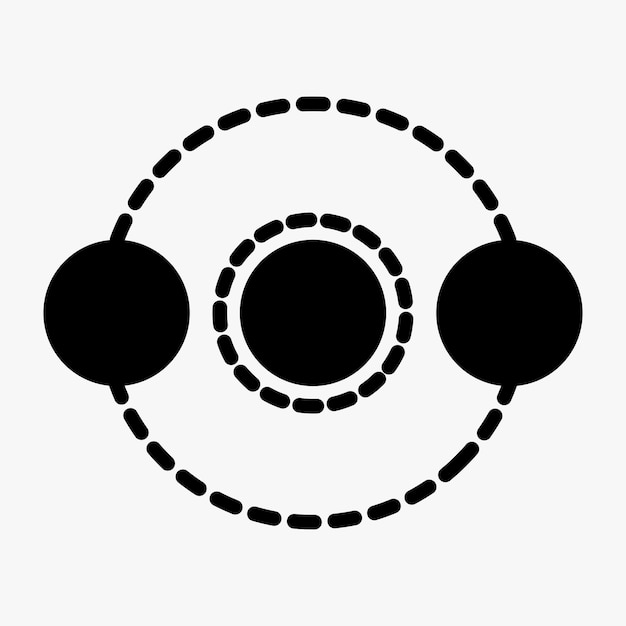 Astrología eclipse órbita espacio planetas vector plano icono concepto de logotipo media luna aislada