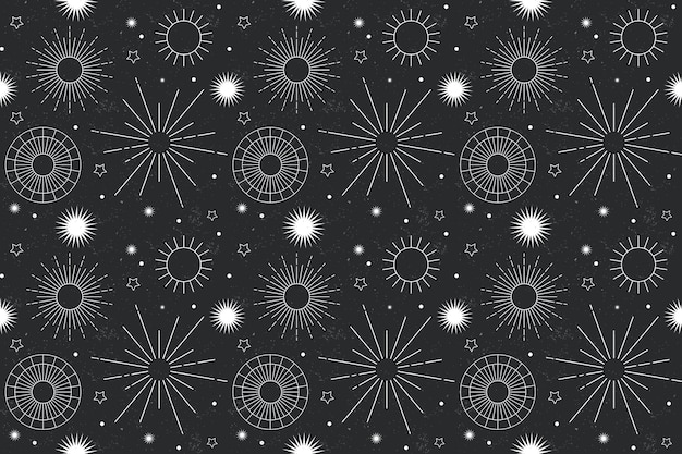 astrología sol oscuro patrón sin costuras fondo papel tapiz telón de fondo gótico vector gótico