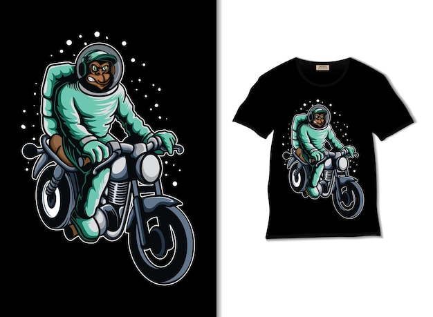 Astromonkey el viaje al espacio exterior con diseño de camiseta