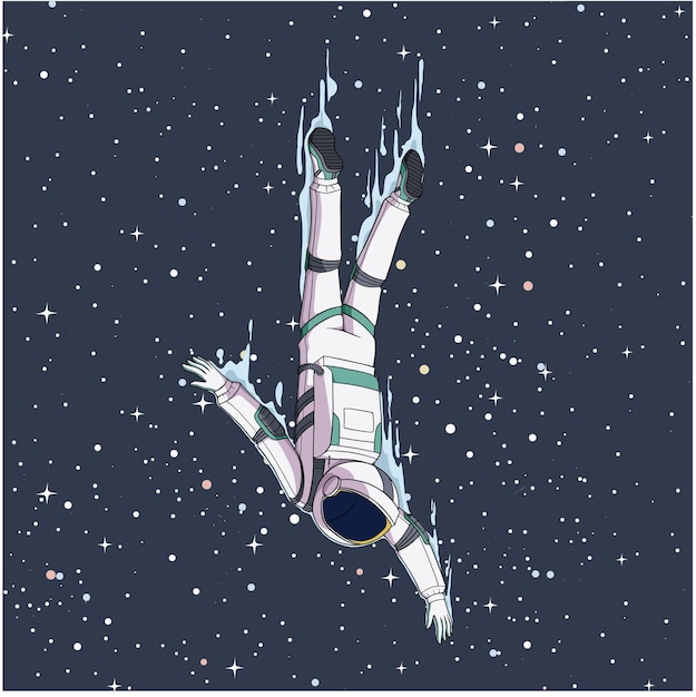 Astronauta buceando en el espacio.