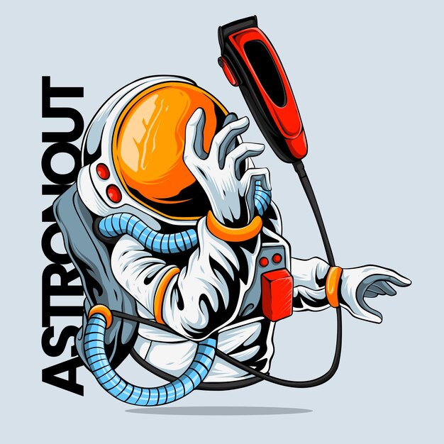 un astronauta con un casco naranja y un traje espacial en él