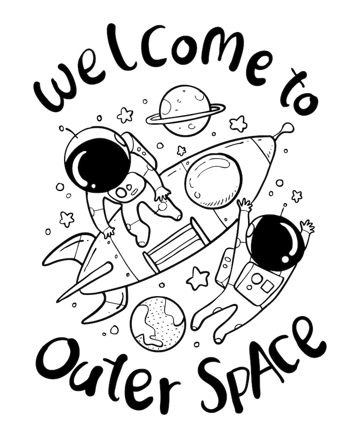 Vector astronauta dibujado a mano