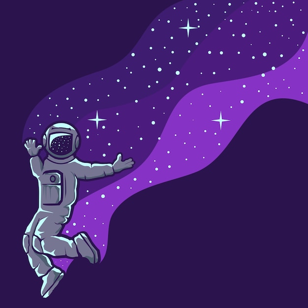 Astronauta divirtiéndose hermoso diseño ilustración