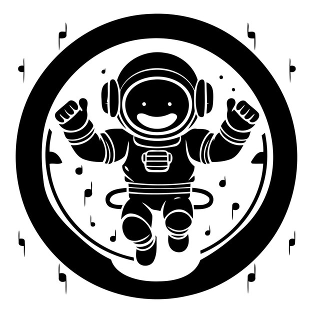 Vector astronauta en el espacio exterior ilustración vectorial sobre fondo oscuro