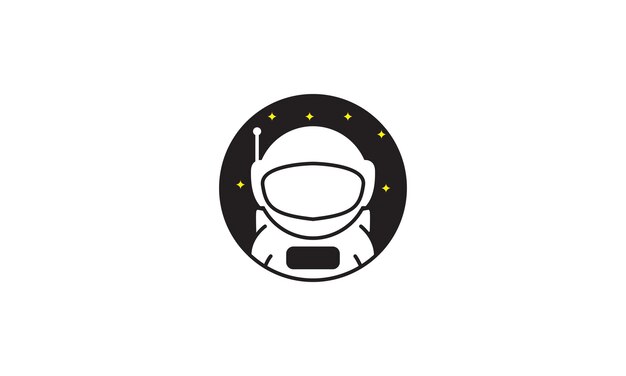 Astronauta con estrella de la noche logo símbolo vector icono ilustración diseño gráfico