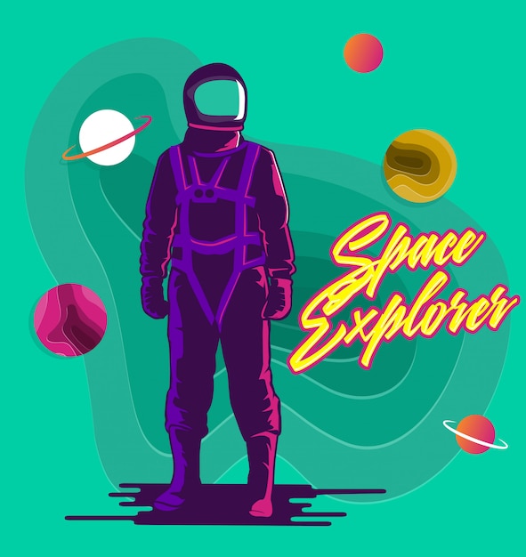 Vector el astronauta explorador del espacio.