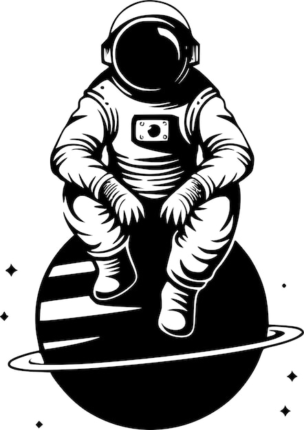 El astronauta de la fantasía vectorial
