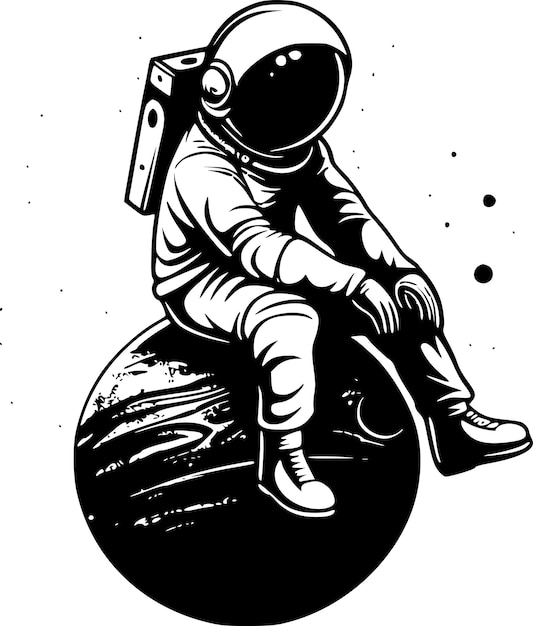 El astronauta de la fantasía vectorial