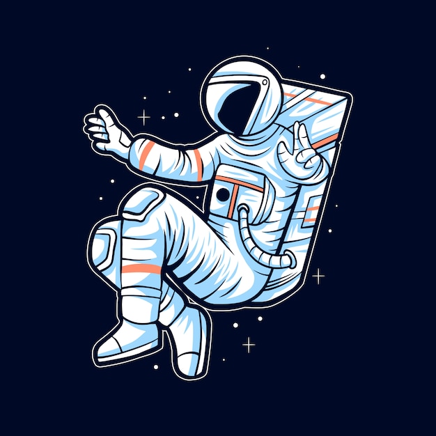 Astronauta flota en ilustraciones de ilustración de espacio