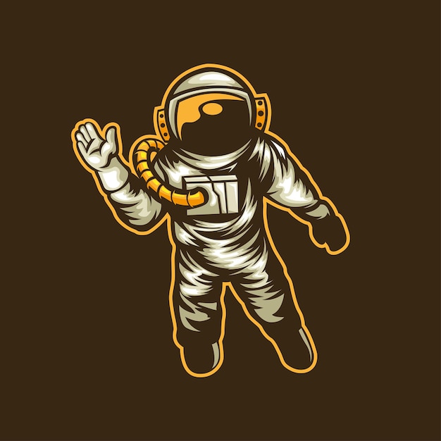 Astronauta flotando en la ilustración del vector espacial