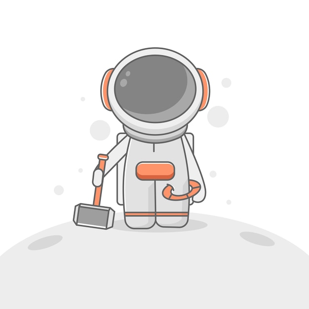 astronauta llevando martillo de thor