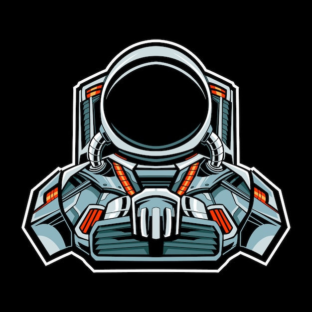 Astronauta mecha robot personaje de ilustración