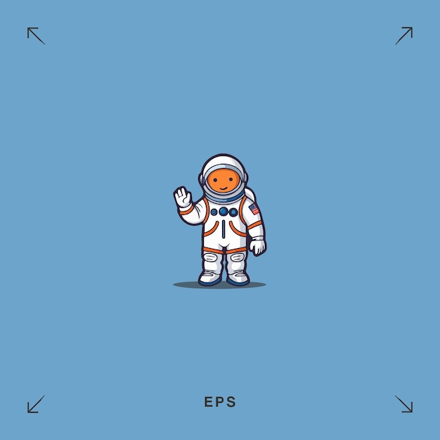 Astronauta saludándote Ilustración de diseño plano