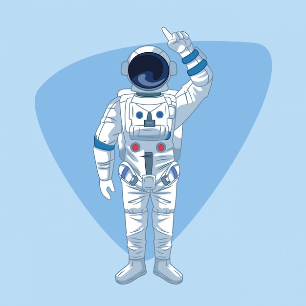 Astronauta sobre azul