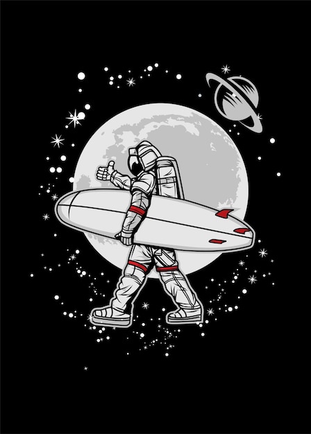 astronauta surfeando en el espacio