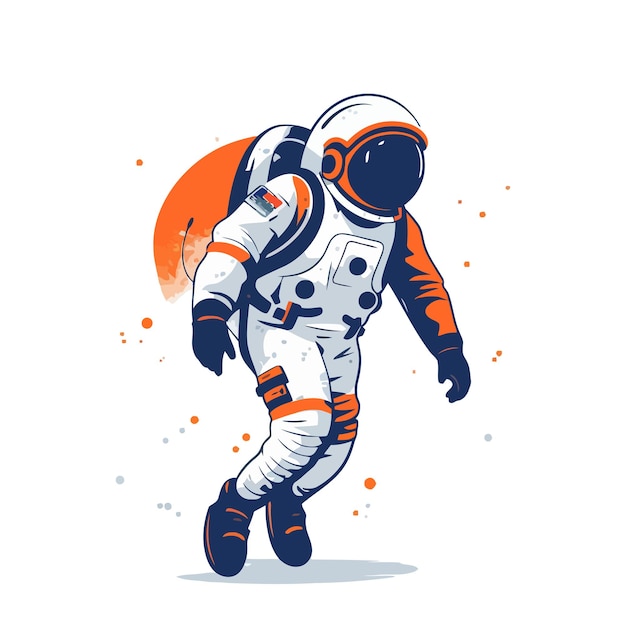 Vector astronauta en traje espacial aventura lindo dibujo astronauta ilustración vectorial