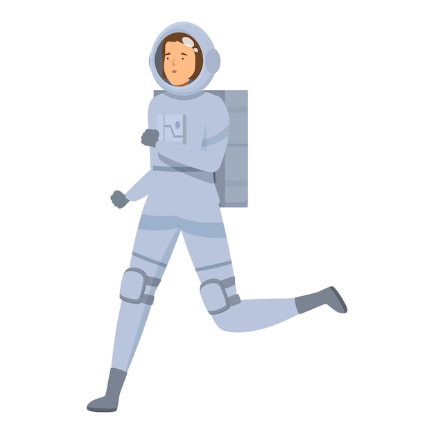 Astronauta con traje espacial corriendo en traje espacial durante la misión de caminata espacial