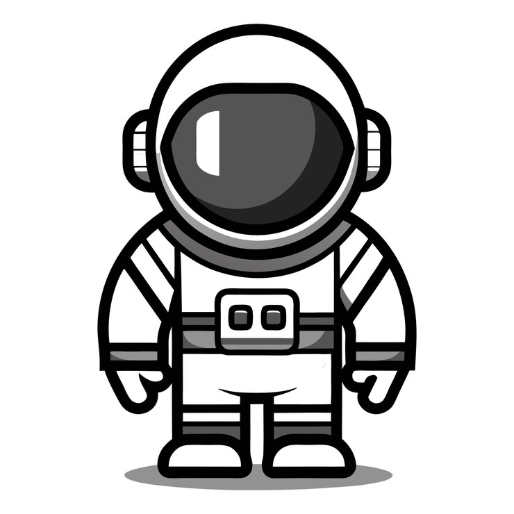astronauta con traje espacial silueta vectorial de la tierra