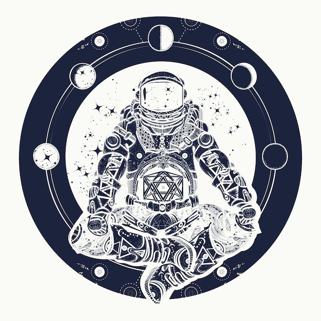 Vector astronauta y universo