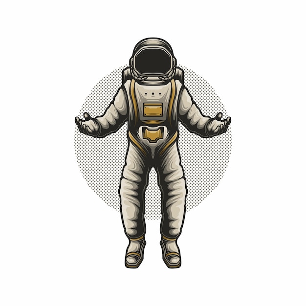 Astronauta volador con ilustración de vector de estrella