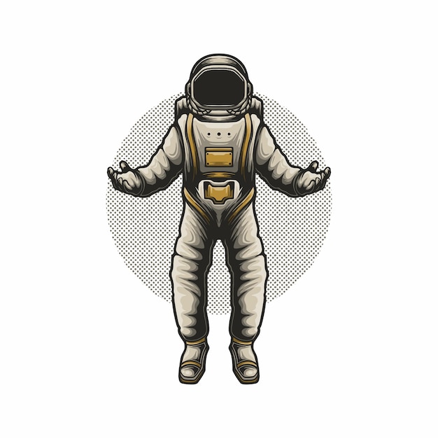 Astronauta volador con ilustración de vector de estrella