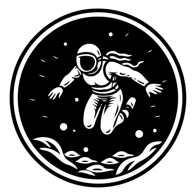 Vector astronauta volando en el espacio ilustración vectorial sobre fondo blanco