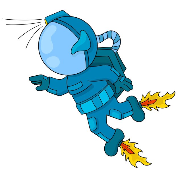 Los astronautas con trajes sofisticados vuelan por el espacio. ilustración vectorial de ideales