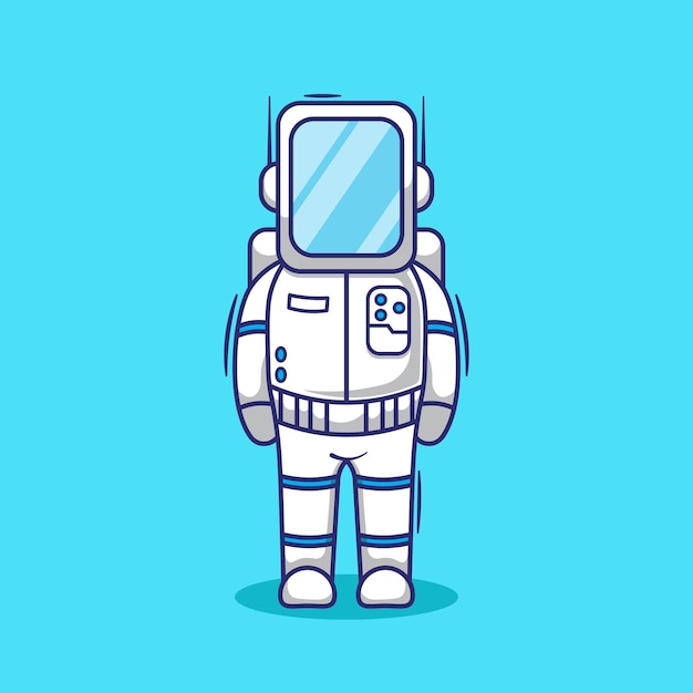 Astronout de vector libre haciendo postura erguida dibujos animados vector icono ilustración ciencia tecnología concepto