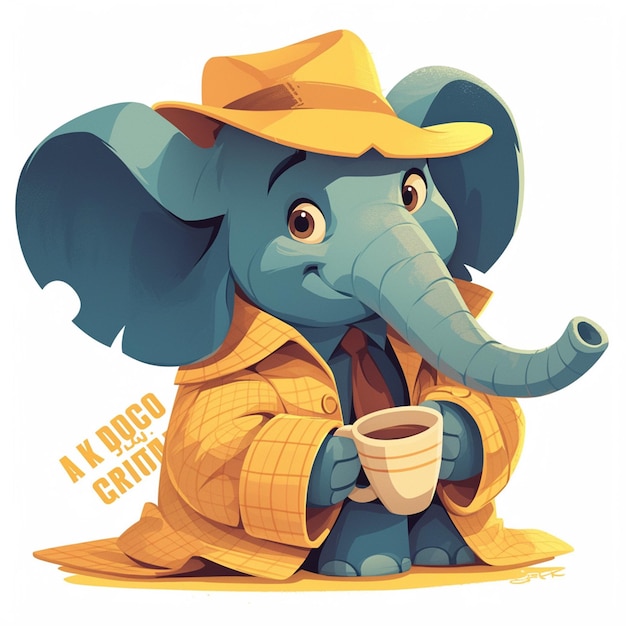 Un astuto actor elefante al estilo de las caricaturas