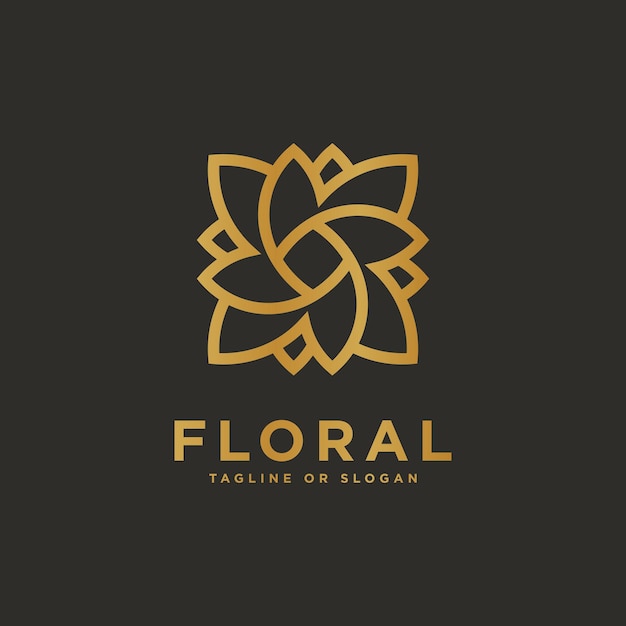 Vector un asunto floral: grandeza geométrica en diseño de logotipos de lujo
