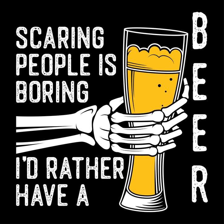 asustar a la gente es aburrido preferiría tener un cráneo de cerveza diseño de camiseta de Halloween